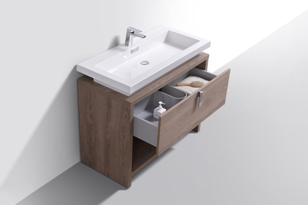 Levi 40″ Inch Butternut Modern Bathroom Vanity W/ Cubby Hole