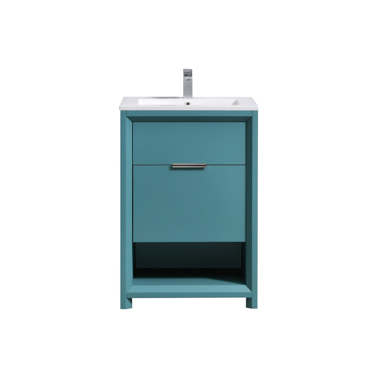 24″ Inch Nudo Kubebath Modern Bathroom Vanity In Teal Green Finish