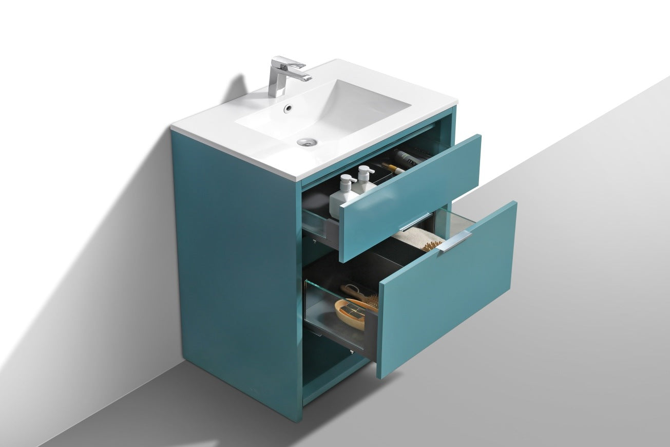 32″ Inch Nudo Kubebath Modern Bathroom Vanity In Teal Green Finish