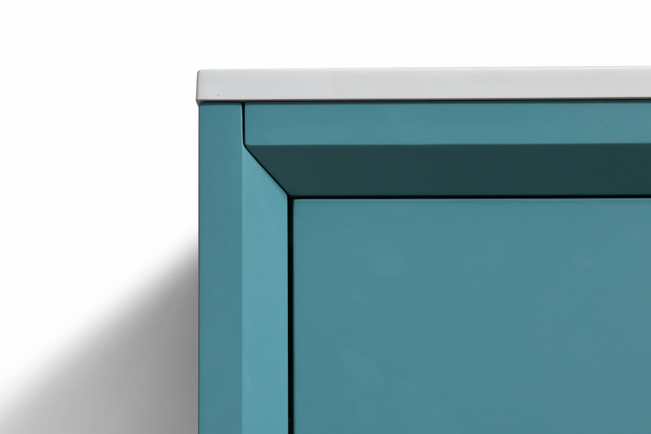 24″ Inch Nudo Kubebath Modern Bathroom Vanity In Teal Green Finish