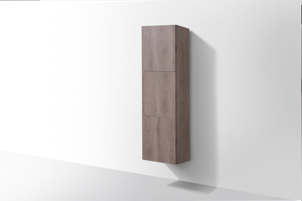 Bathroom Butternut Linen Side Cabinet w/ 3 Storage Areas