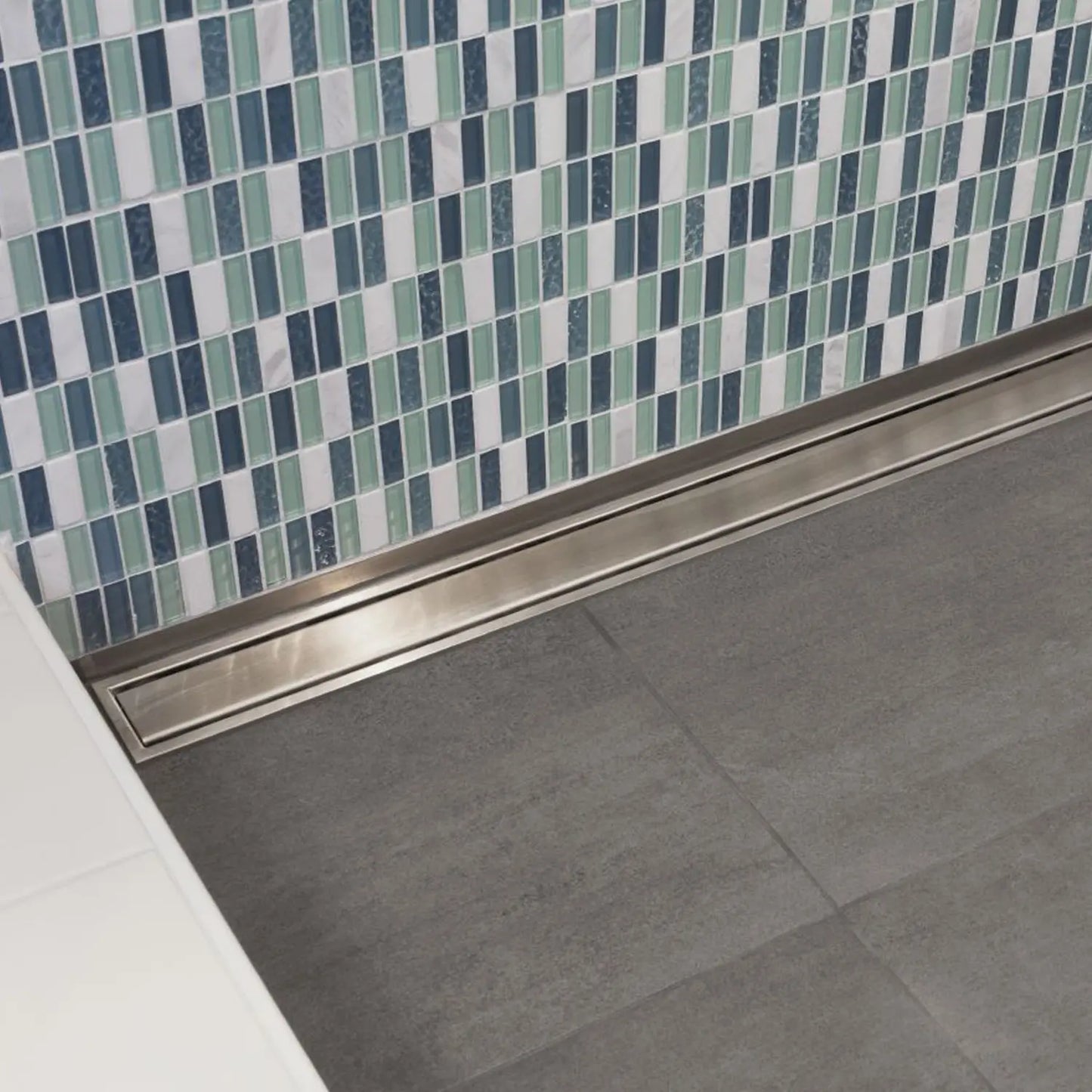 Schluter®-KERDI-LINE Linear drain Solid Grate Brushed Stainless Steel