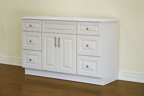 48" Solid Wood Ivory White Classic Style Vanity Ic48 With Quartz Top