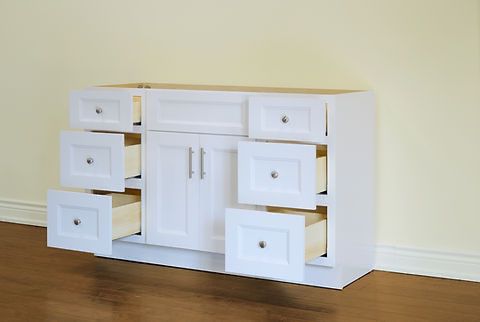 60" Inch Solid Wood White Shaker Style Vanity Ws60 With Quartz Top