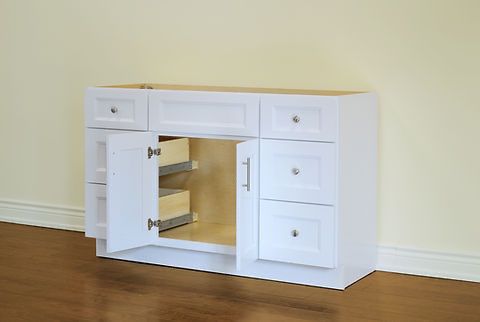 60" Inch Solid Wood White Shaker Style Vanity Ws60 With Quartz Top