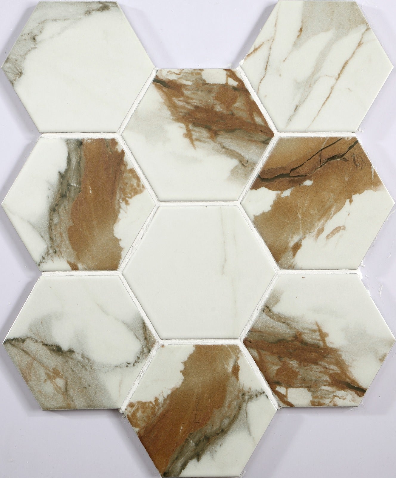 Calacata Golden Hexagon 3"