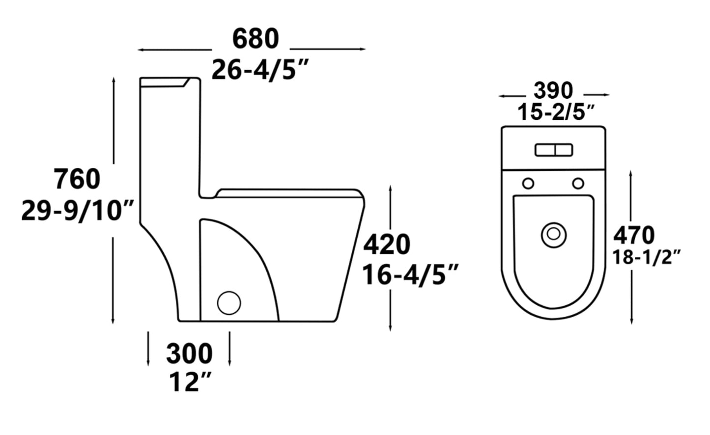 F&D One- Piece Toilet With Elongated Bowl 6005