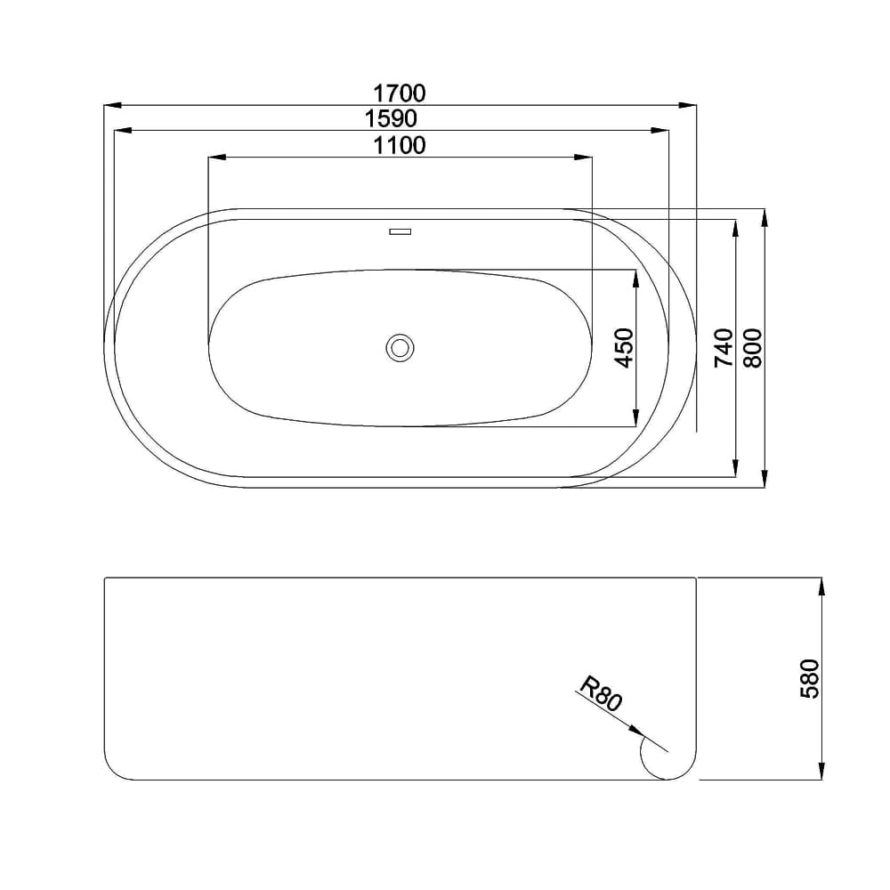 F&D RL-MF-1205 Free Standing Bath Tub 67" Inches