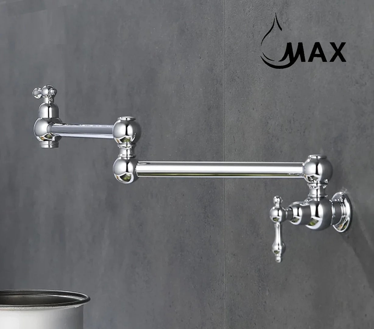 Pot Filler Faucet Double Handle Traditional Wall Mounted With Accessories 22" Chrome Finish PF-2008-C