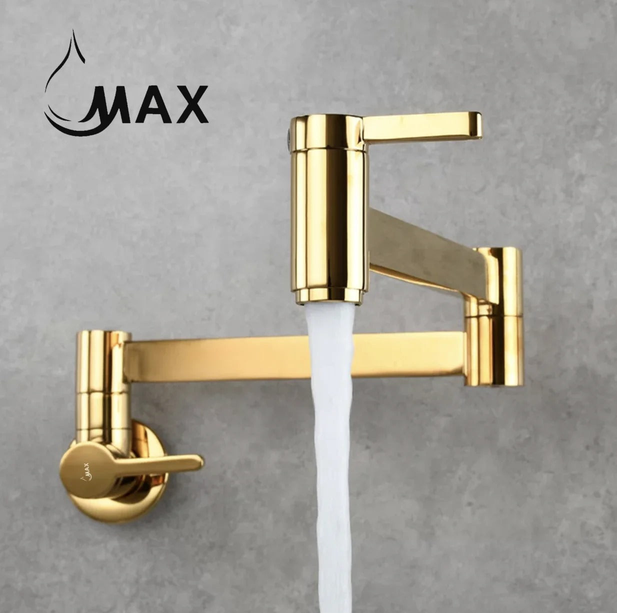 Pot Filler Faucet Double Handle Classic Wall Mounted 20" With Accessories Shiny Gold Finish PF-2000-SG