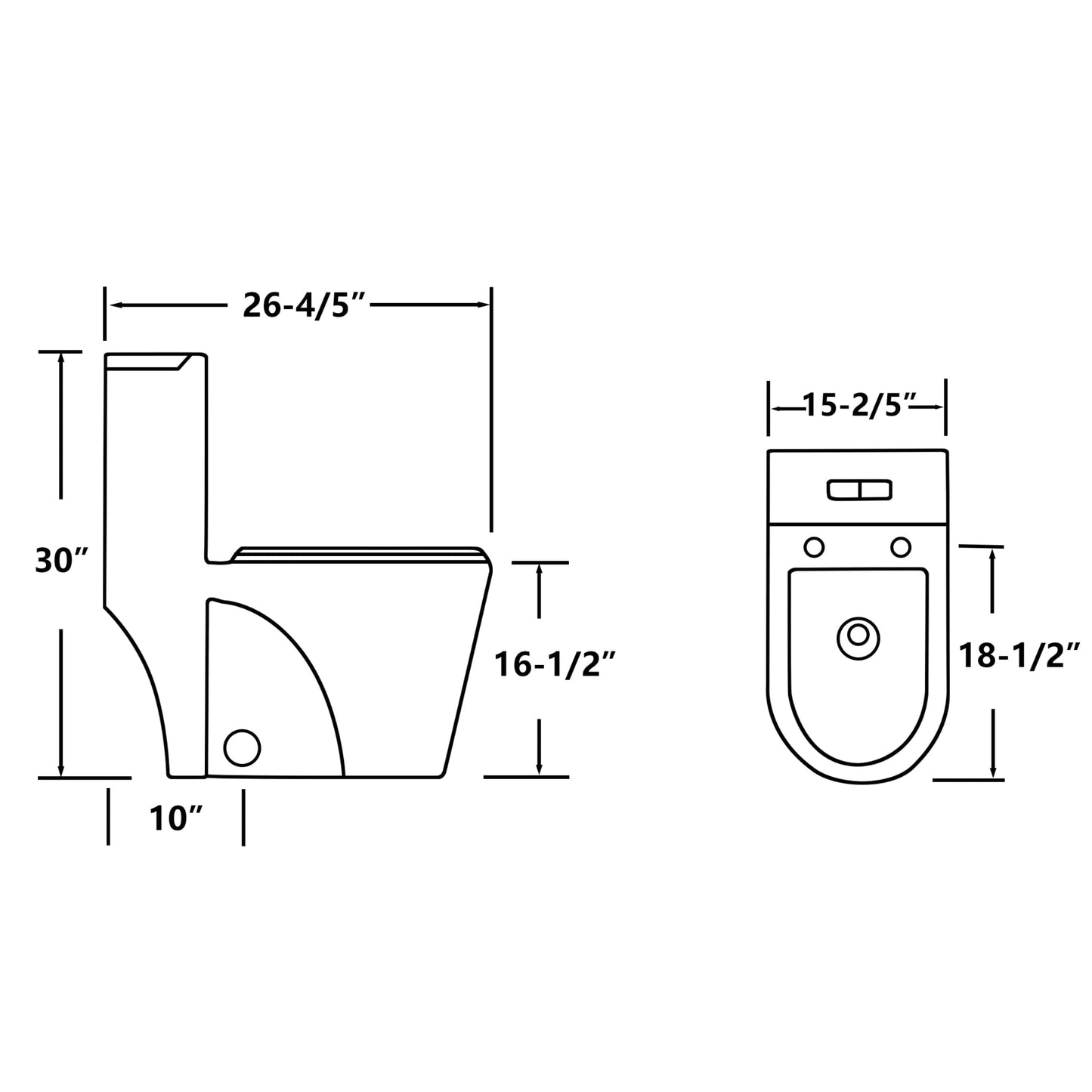 F&D Dual Flush One Piece Toilet 6008-10" rough-in