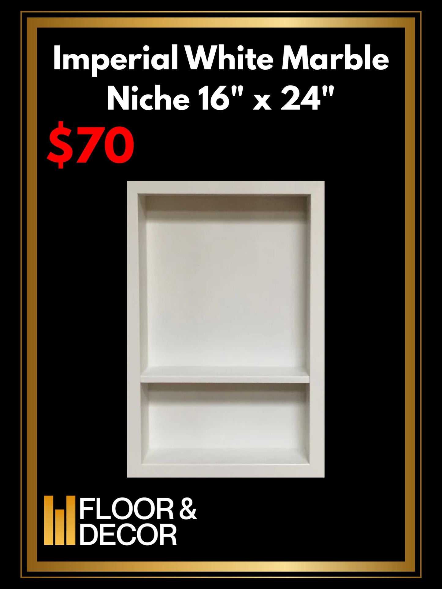 Imperial White Marble Niche 16" x 24"