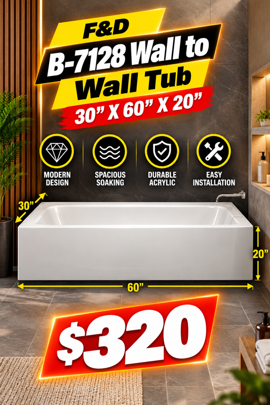 F&D B-7128 Wall to Wall Tub