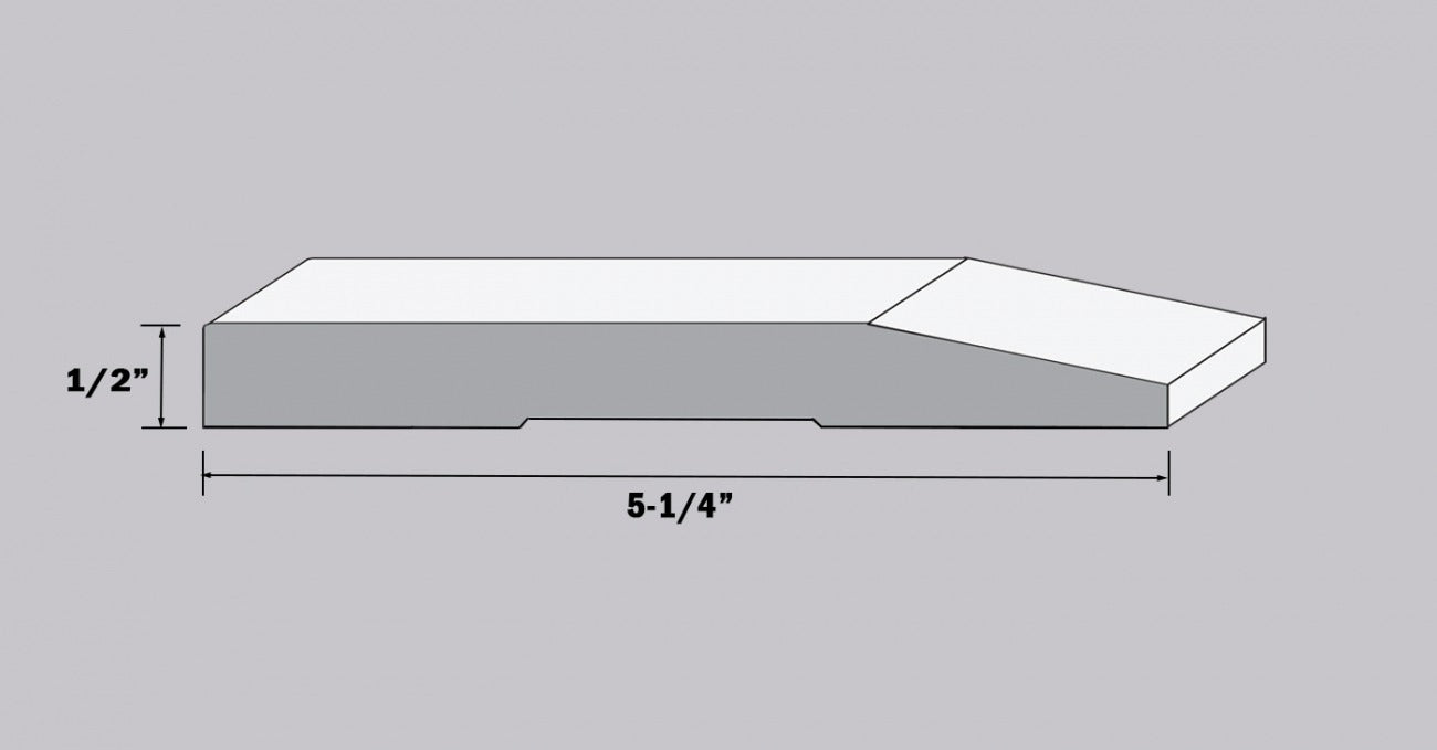 MDF Primed Modern Edge Bevel Baseboard (5-1/4" @1/LF per Length & 7-1/4" @1.40/LF per Length)
