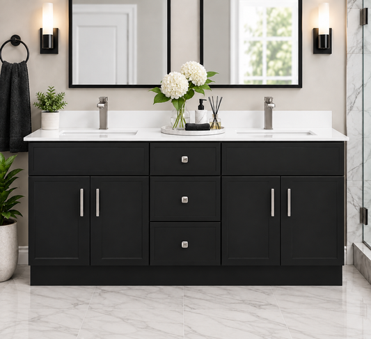 72" Slim Shaker Double Sink Vanity