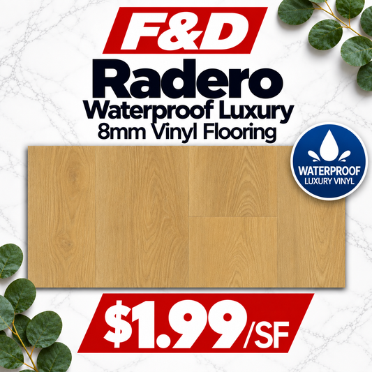 Radero Waterproof Luxury 8mm Vinyl Flooring @1.99/sf