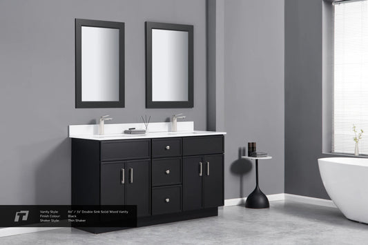 72" Shaker Double Sink Vanity with Slim Panels