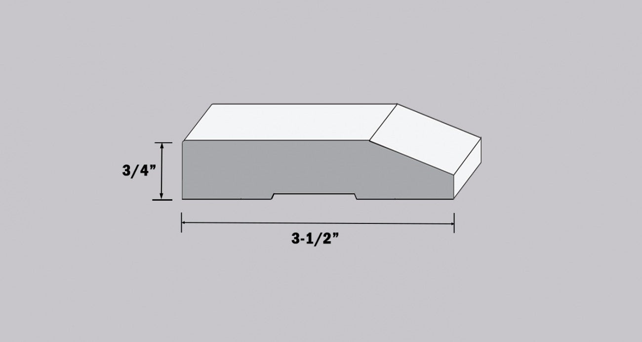 MDF Primed Modern Edge Bevel Casing (3-1/2" @0.99/LF per Length)