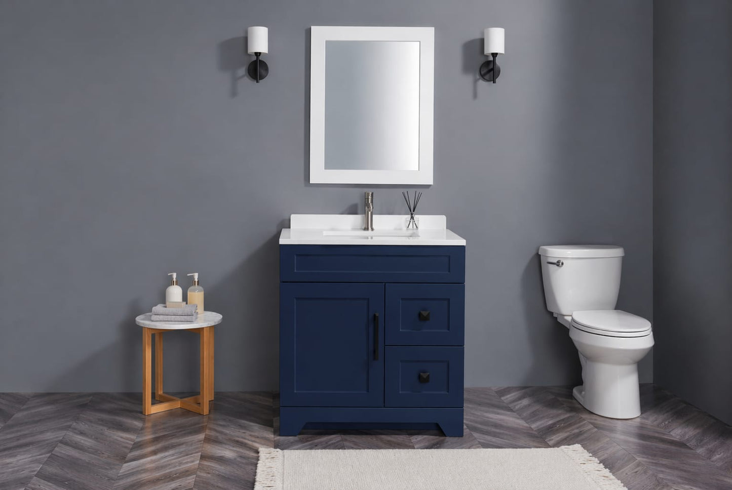 24" HDF Vanity With Quartz Top