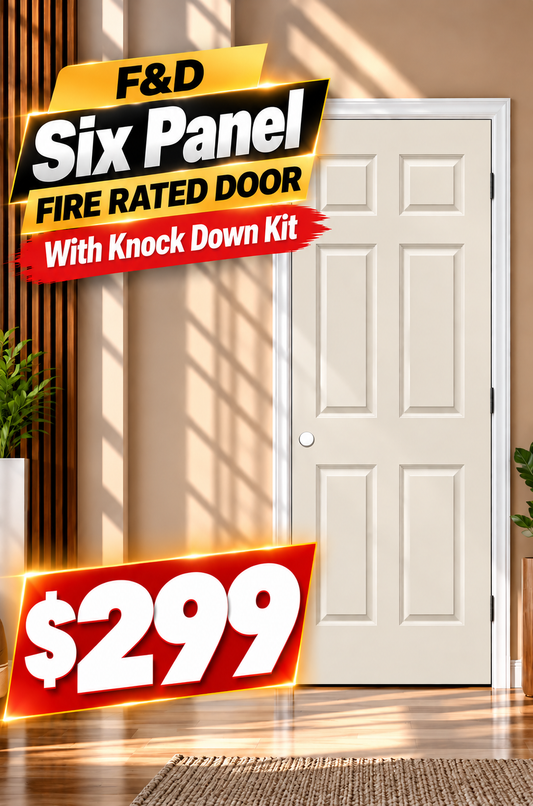 Six Panel Fire Rated Door With Knock Down Kit
