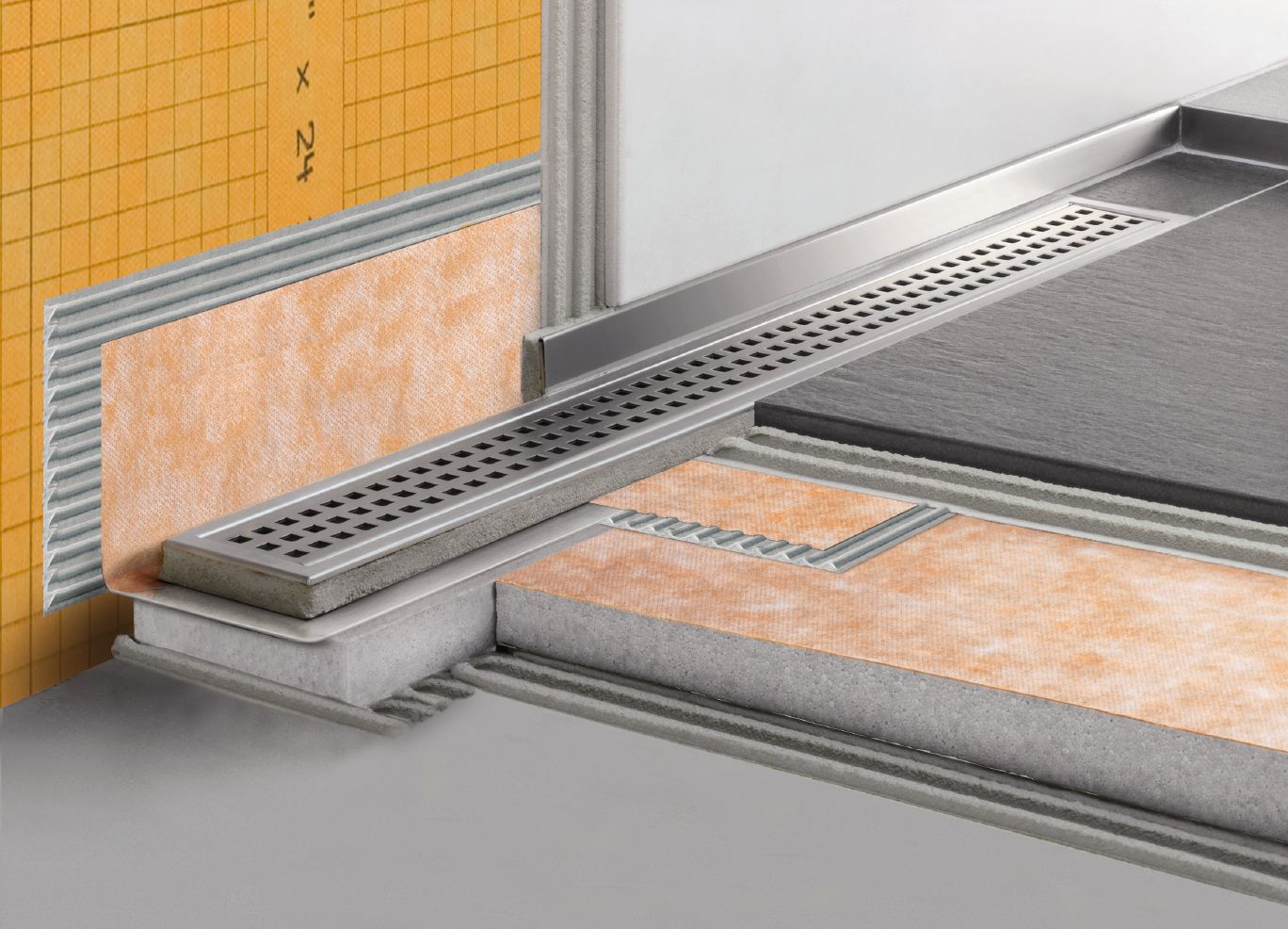 Schluter®-KERDI-LINE Linear Drain Square Design Stainless Steel