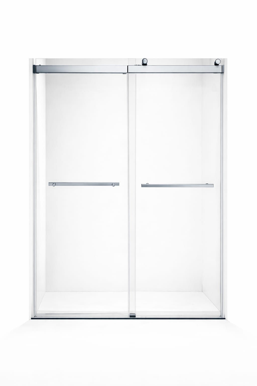 F&D Double Sliding Shower Glass Door - Chrome