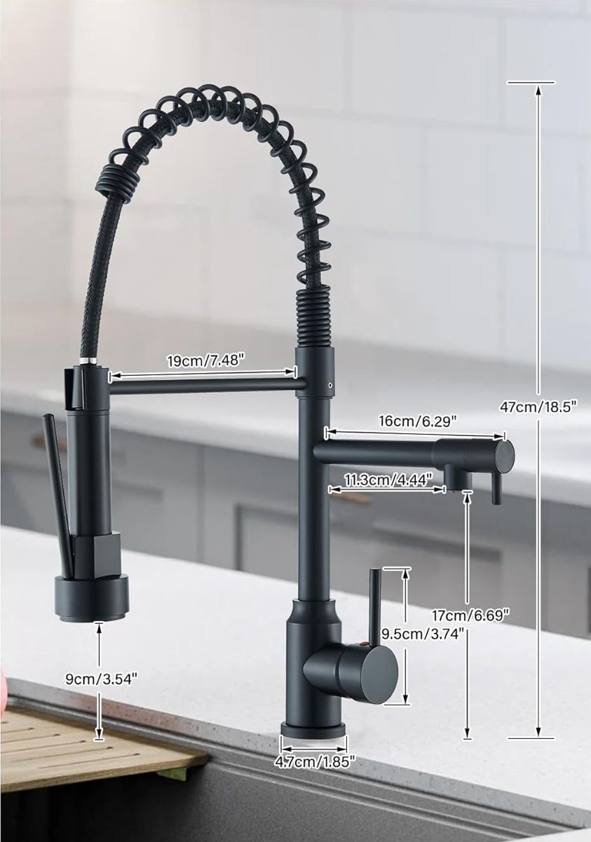 F&D 1 Lever Handle With Spring Pull-Down Kitchen Faucet