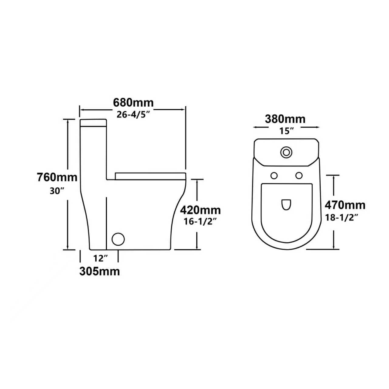 F&D One Pc Toilet 6004 ADA Height