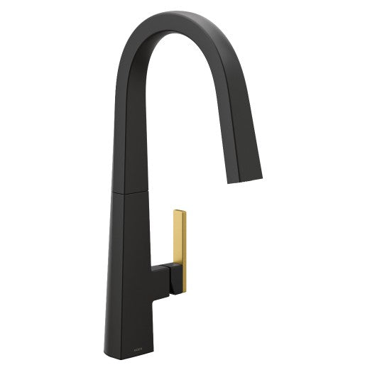 Moen MN-S75005BL 1 Lever Handle Single Hole NIO High Arc Spout Pull-Down Kitchen Faucet Matte Black