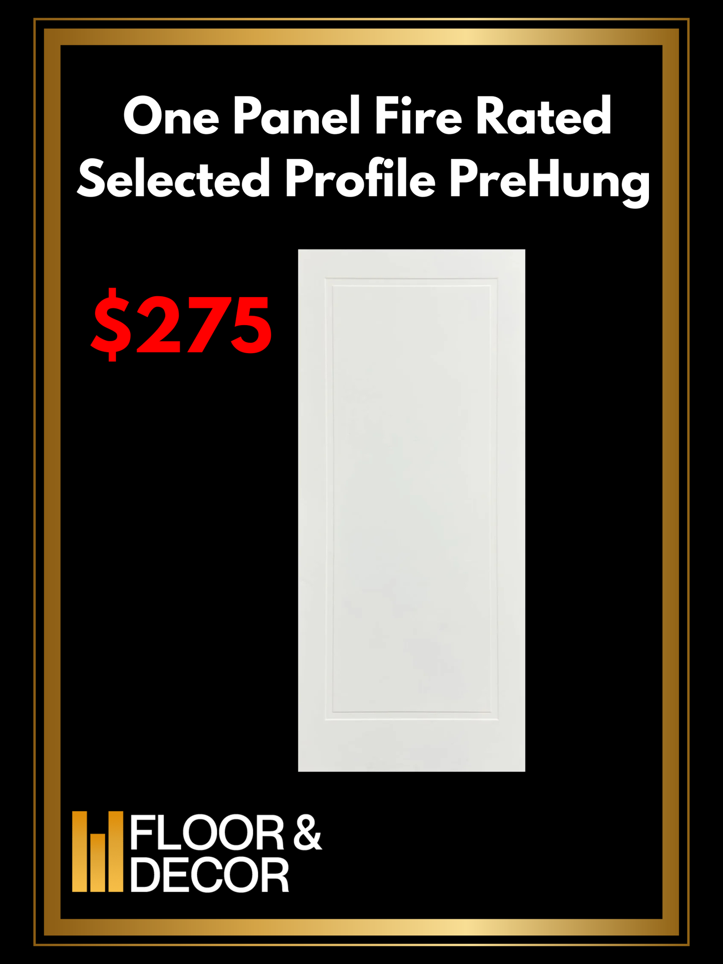 One Panel Fire Rated Selected Profile PreHung 20 Mins Fire Rated Door Stamped