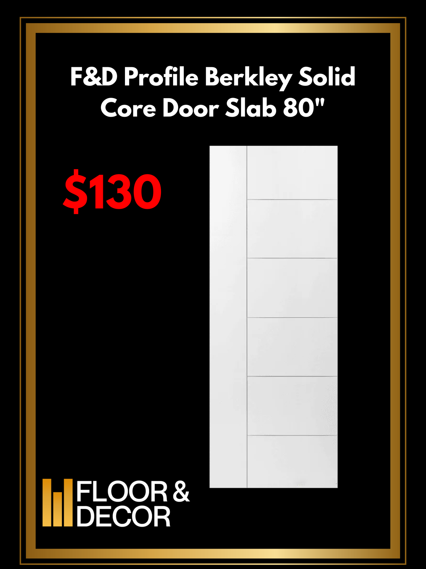 F&D Profile Berkley Solid Core Door Slab 80"