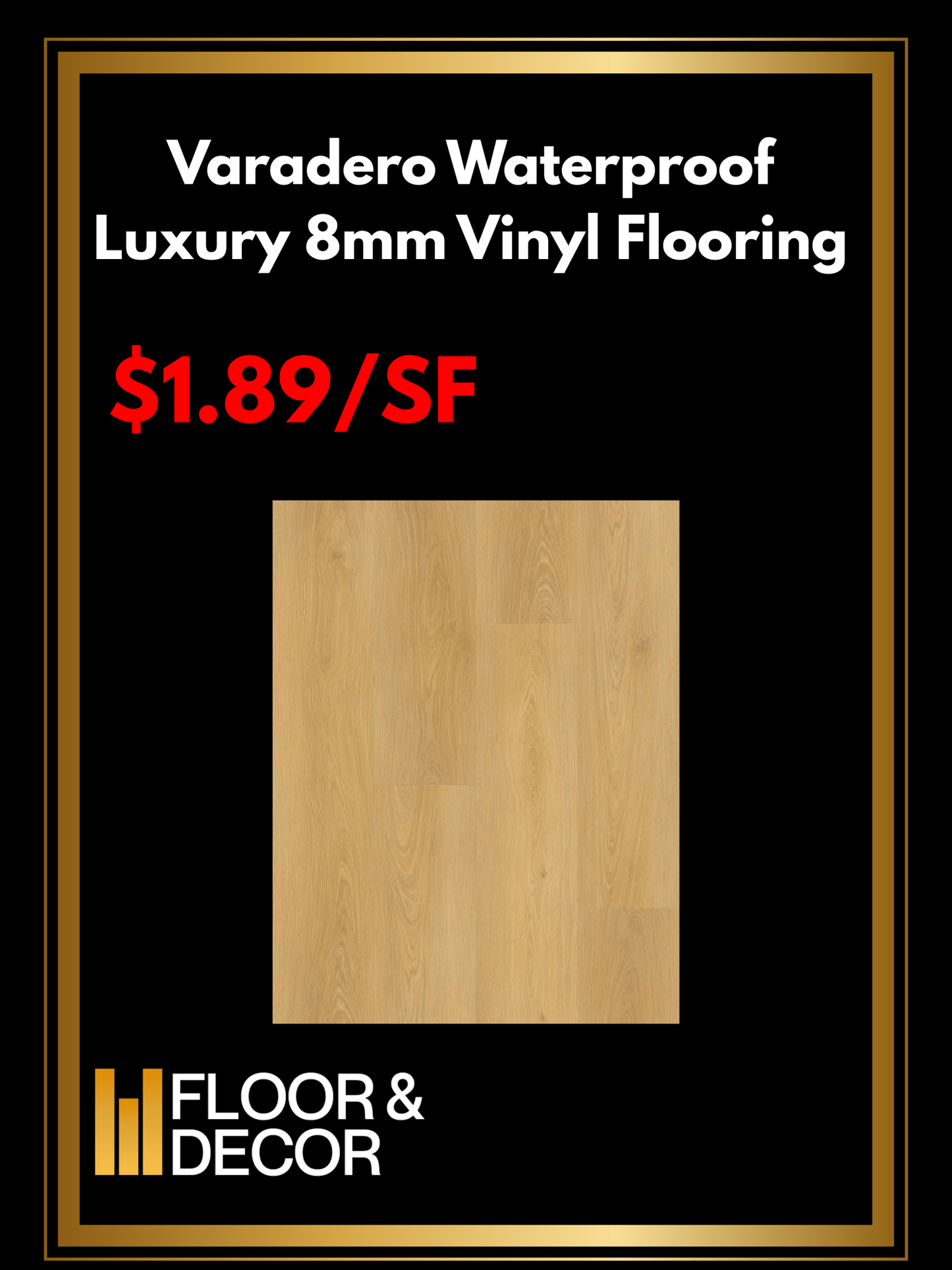 Varadero Waterproof Luxury 8mm Vinyl Flooring @1.89/sf