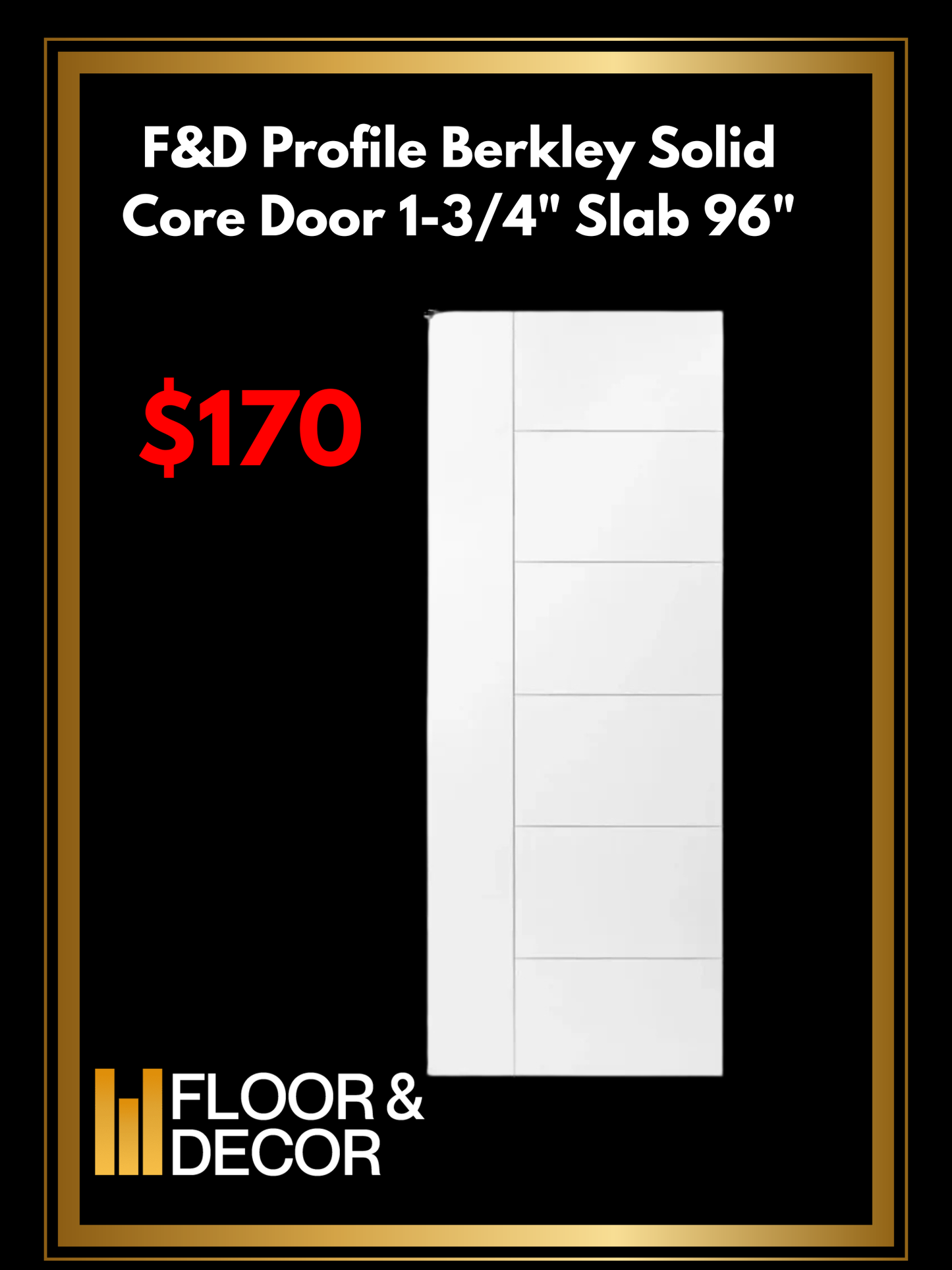 F&D Profile Berkley Solid Core Door 1-3/4" Slab 96"
