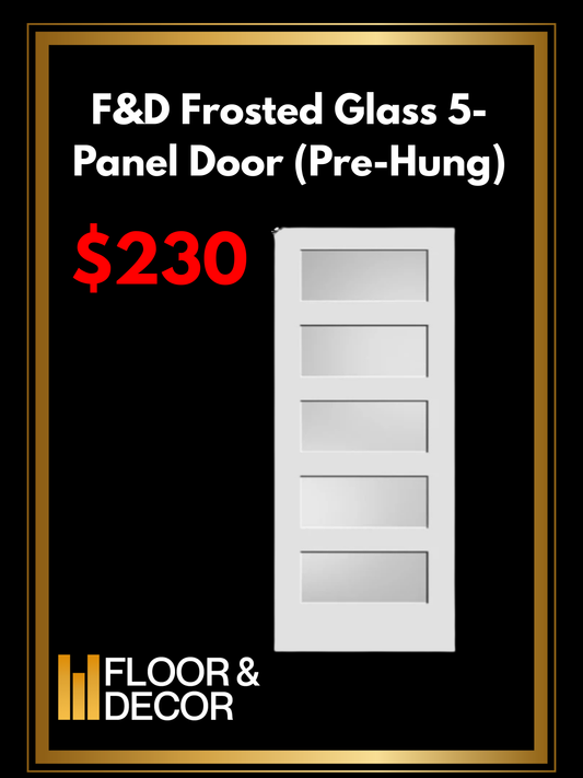 F&D Frosted Glass 5-Panel Door (Pre-Hung)