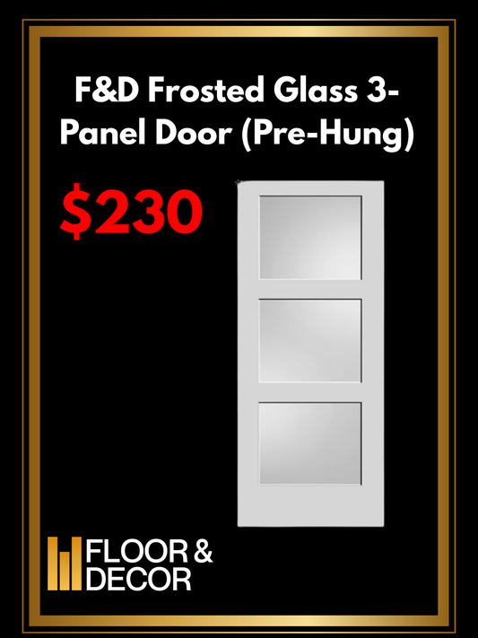 F&D Frosted Glass 3-Panel Door (Pre-Hung)