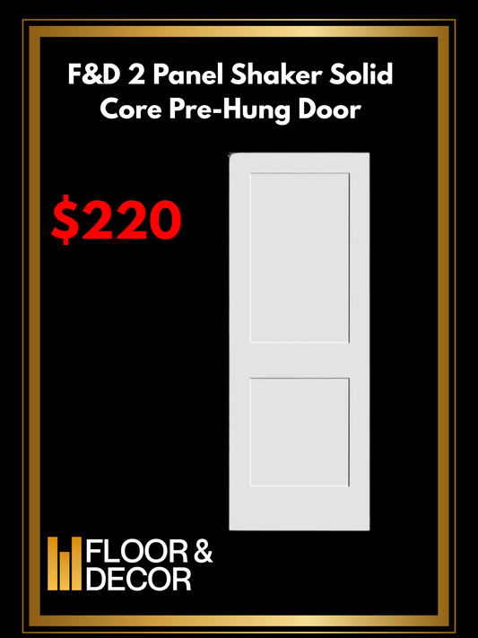 F&D 2 Panel Shaker Solid Core Pre-Hung Door