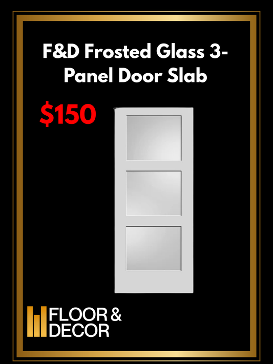 F&D Frosted Glass 3-Panel Door Slab