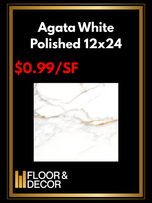 Agata White Polished 12x24 @0.99/sf