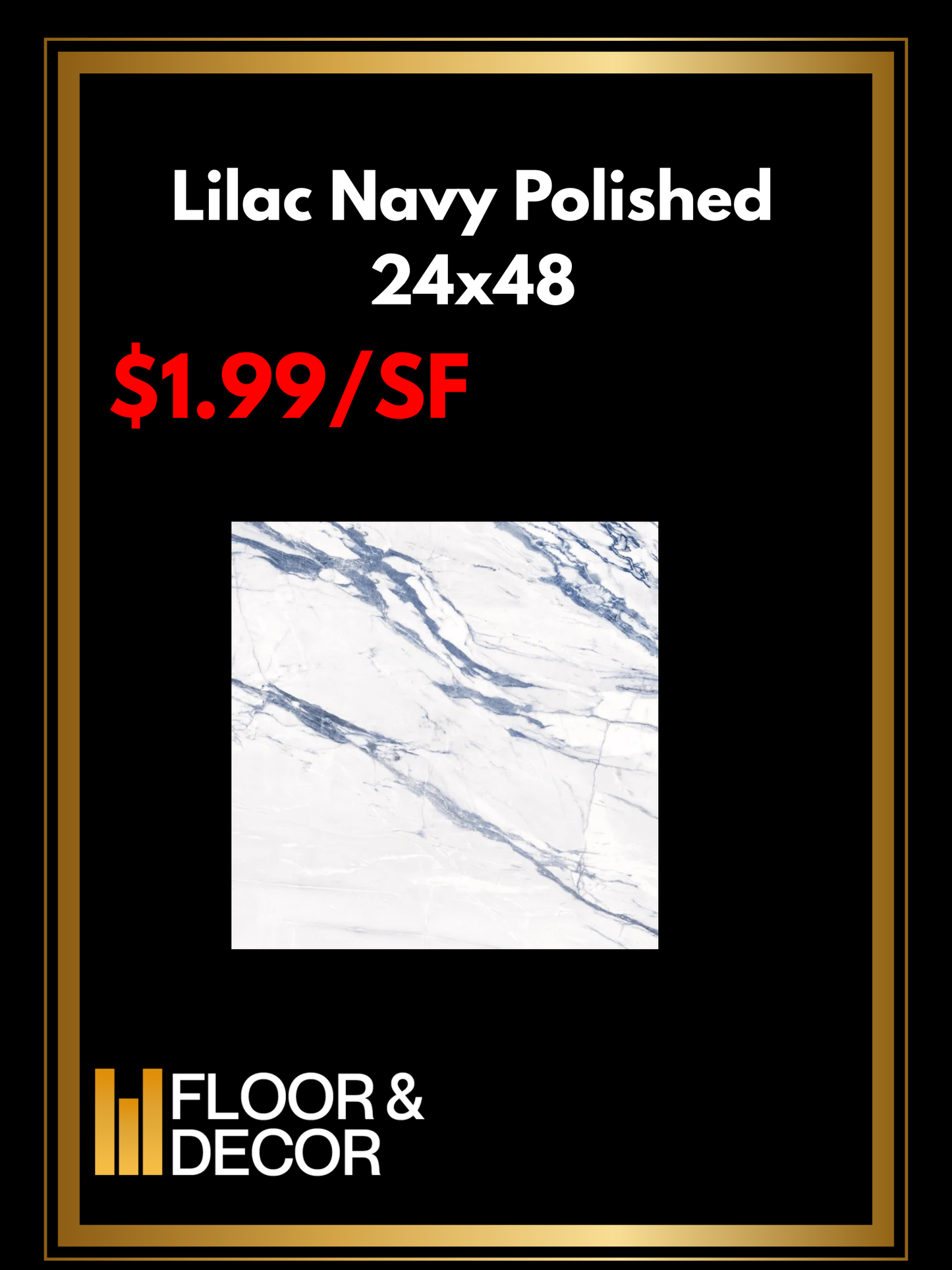 Lilac Navy Polished 24x48 @1.99/sf