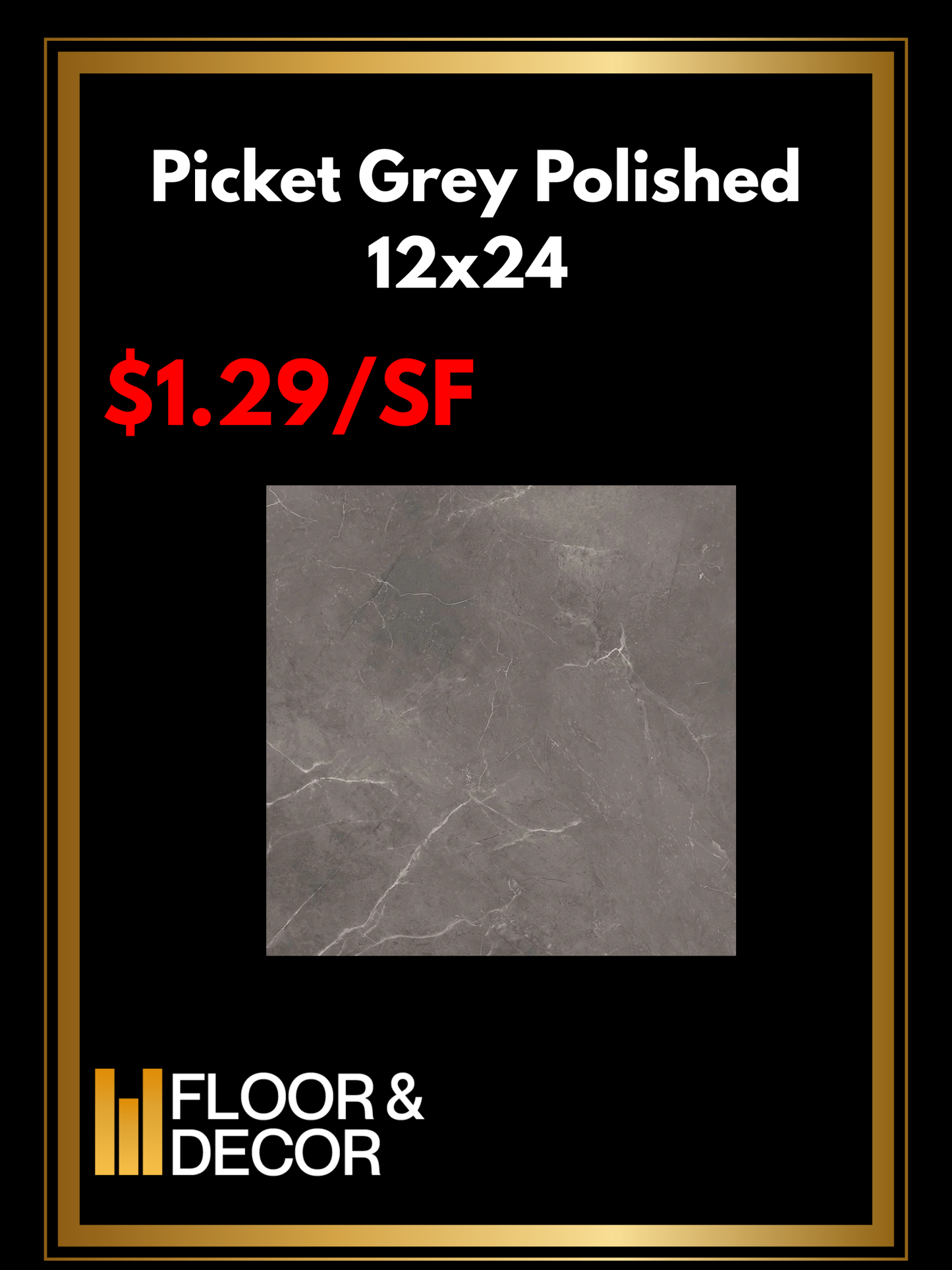 Picket Grey Polished 12x24 @1.29/sf
