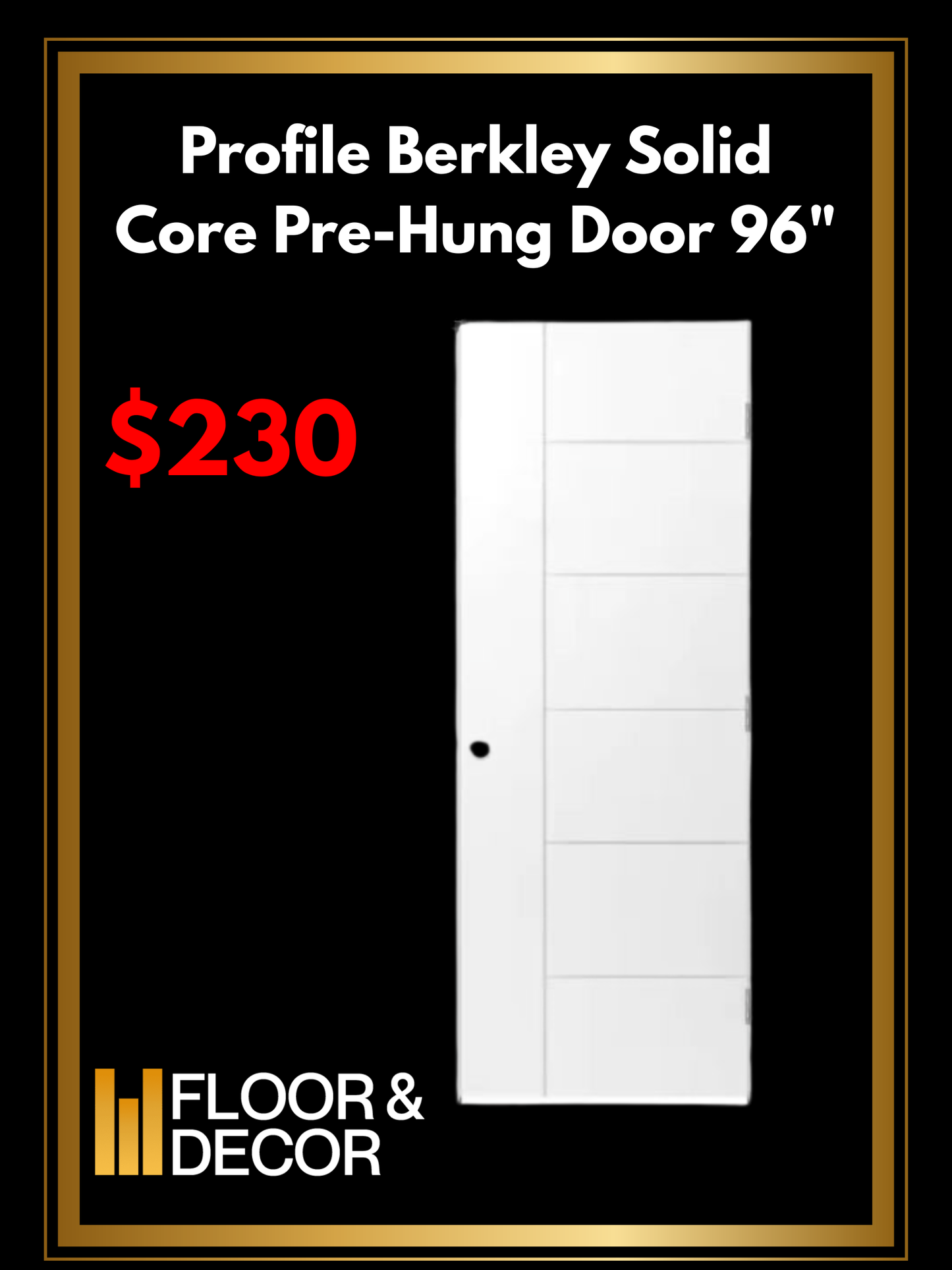 F&D Profile Berkley Solid Core Pre-Hung Door 1-3/4"