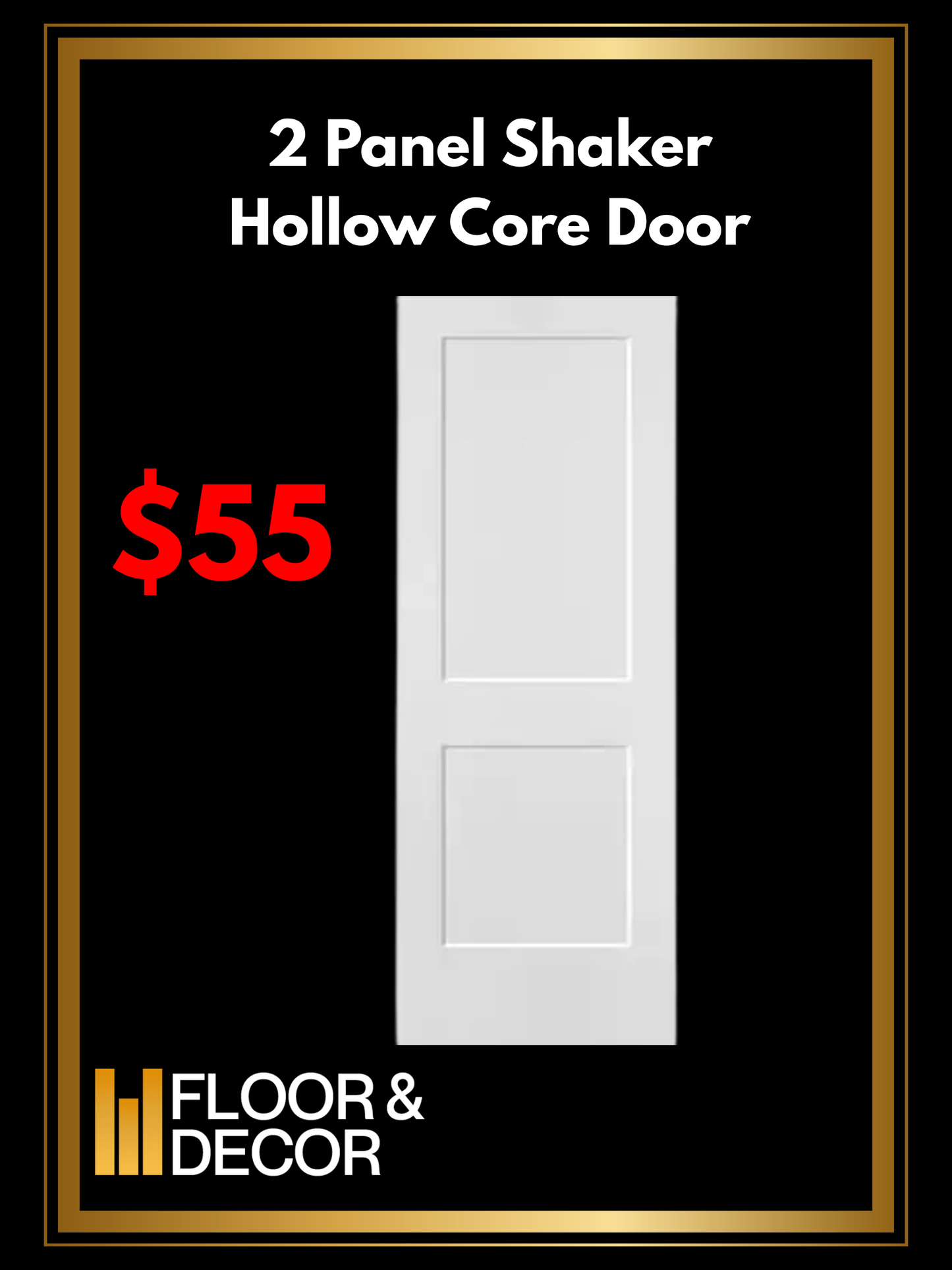 F&D 2 Panel Shaker Hollow Core Door