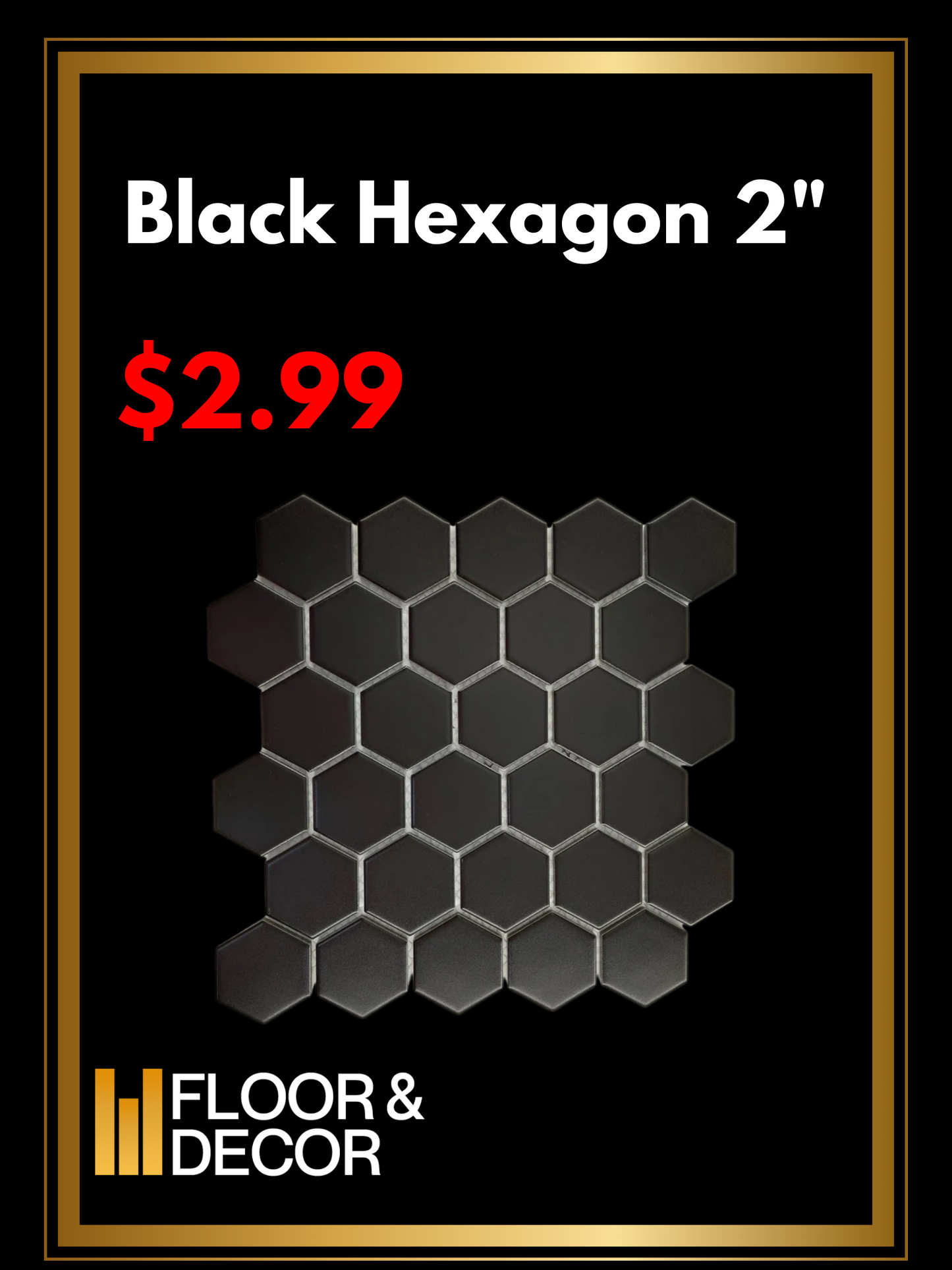 Black Hexagon 2"
