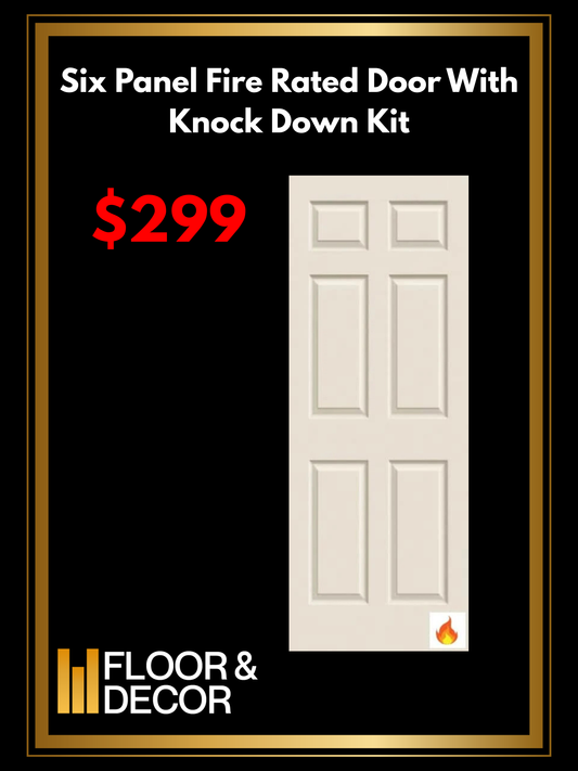 Six Panel Fire Rated Door With Knock Down Kit
