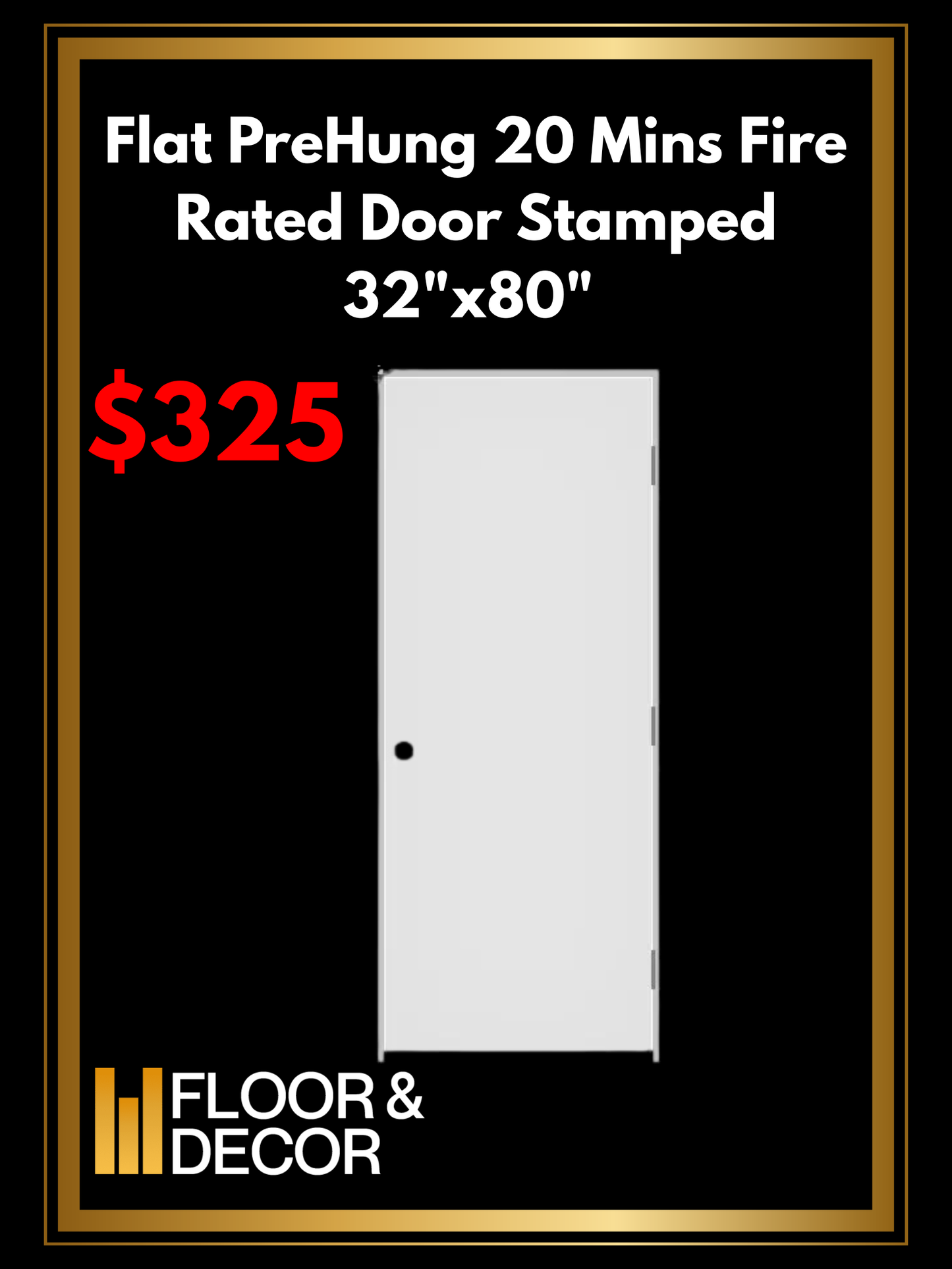 Flat PreHung 20 Mins Fire Rated Door Stamped