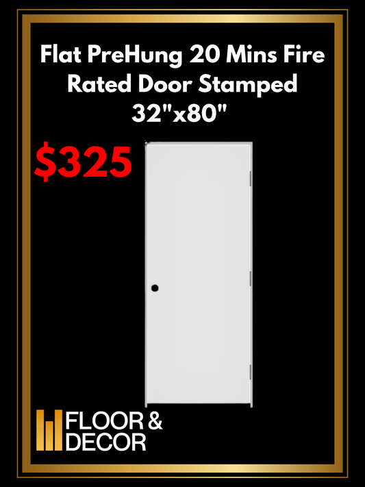 Flat PreHung 20 Mins Fire Rated Door Stamped