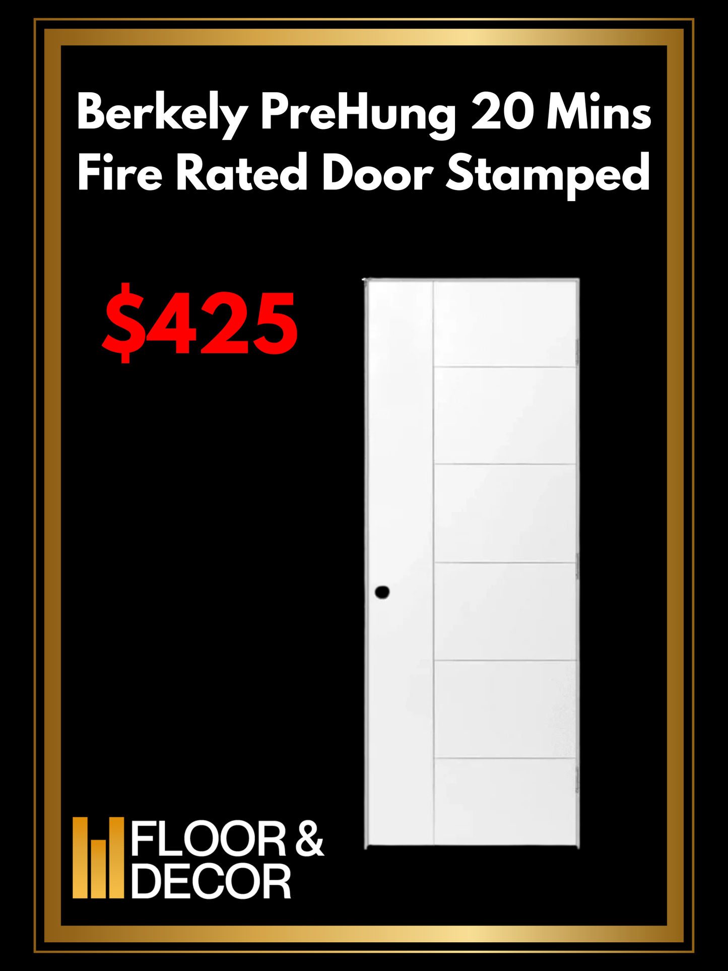Berkely PreHung 20 Mins Fire Rated Door Stamped