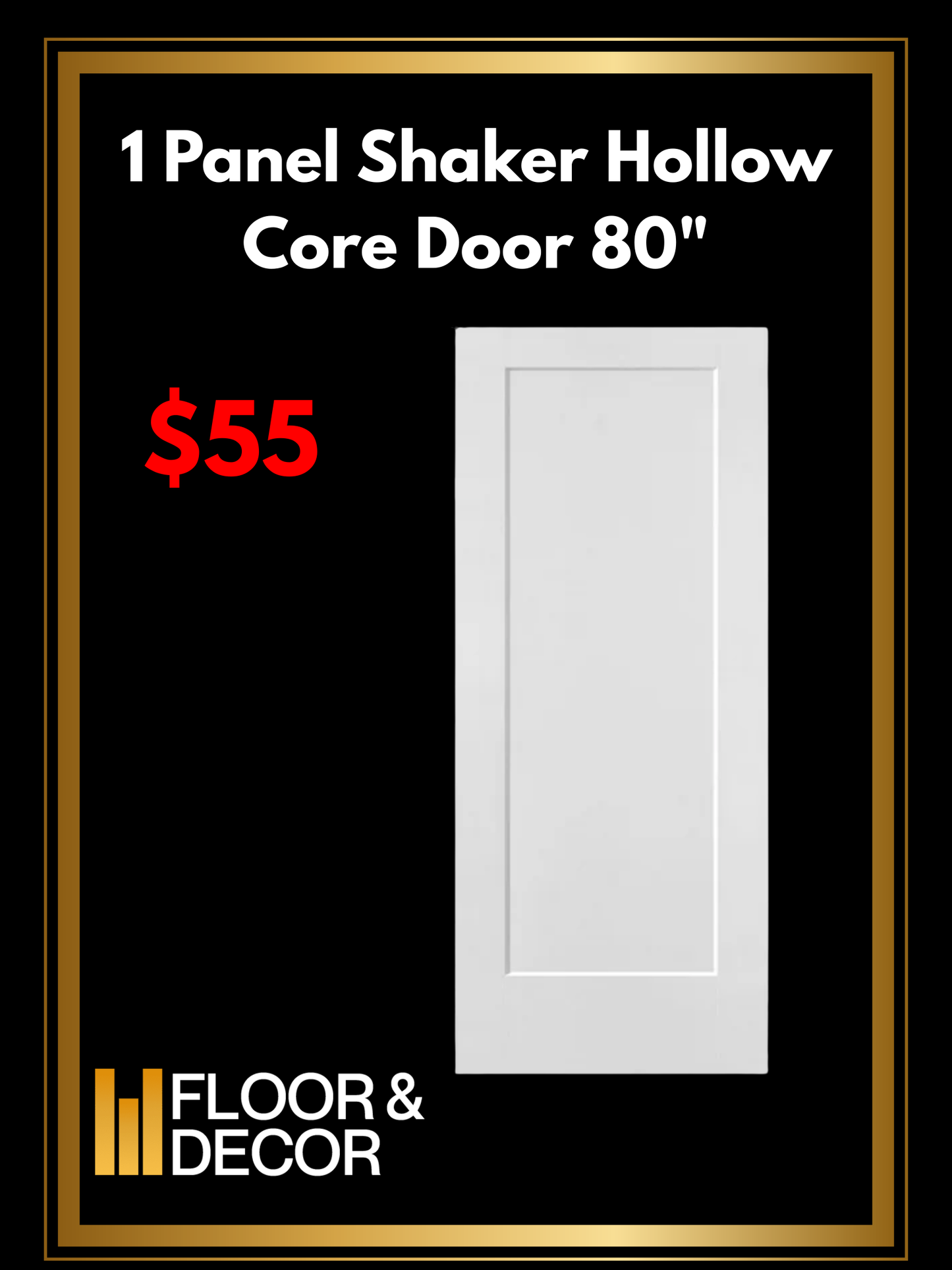 F&D 1 Panel Shaker Hollow Core Door