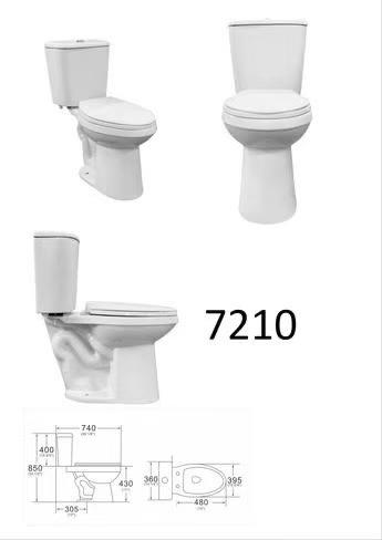 F&D Dual Flush 2 Piece Toilet With Elongated Bowl - 7210