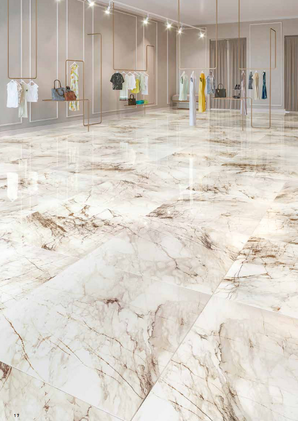 CALACATTA GOLDIE RECTIFIED PORCELAIN TILE 24x48 @5.45/sf